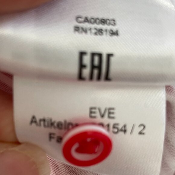 Desoto Eve Collared V Neck Striped Button Down Cotton Blouse Red Wht Sz 36 NWOT - Picture 12 of 15